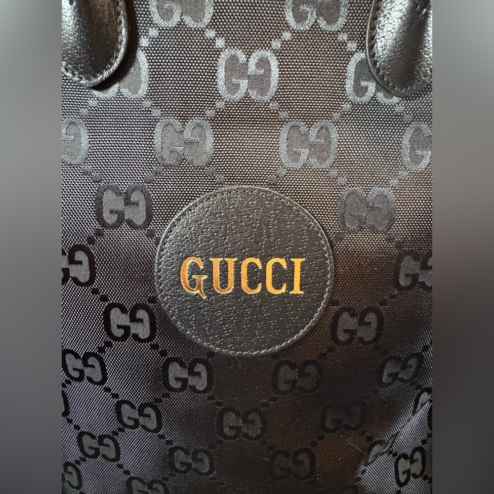 New Authentic Gucci GG Supreme Logo Tote Shoulder Bag Black - Picture 4 of 15